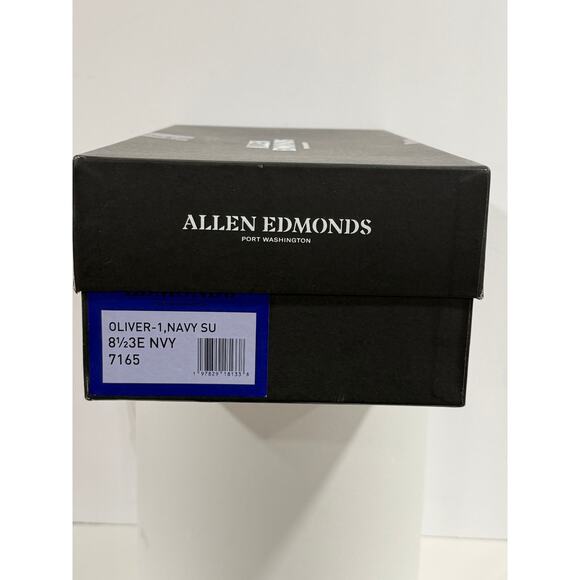 Allen Edmonds Oliver-1 Wide Navy Suede Casual Luxury Sneakers Men Size 8.5 E NIB main image 4